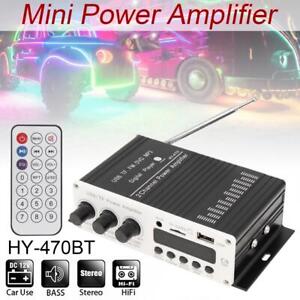 2CH Bluetooth HIFI Audio Stereo High Power Amplifier Subwoofer MP3 Car FM Radio