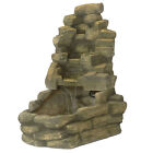 Fiberglass Electric Outdoor Stone Waterfall Fountain - 37 in by Sunnydaze