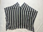 Soft Surroundings Womens Poncho Sweater Grey Striped One Size