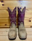 Twisted X Women's Cowboy Boots - Beautiful Purple Upper - Grey/Tan Lower - 7B