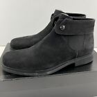 Gianni Versace Signature Nabuk Black Mens Size 6.5 Nubuck Leather Boots Italy