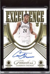 CAMERON CAM THOMAS 2021-22 PANINI FLAWLESS ROOKIE EXCELLENCE AUTO 10/10 GOLD RC