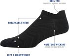 Gildan Mens Flat Knit No Show Socks With Tab Back, Black, 6, 12 or 18 pair