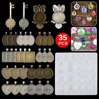 35pcs Resin Casting Silicone Molds Epoxy Pendant Mould Kit Jewelry Making Craft