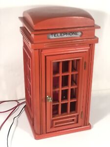 London Telephone Booth Vintage Landline Light Up Display Red Phone