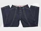 PJ Mark Mens Dark Wash Blue Wide Leg Hip-Hop Zipper Accent Denim Jeans 38x34 Vtg