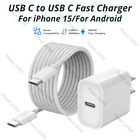 20W PD Power Adapter Block USB C Type C Fast Charger Cable For Android iPhone 15