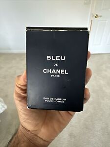 Bleu de Chanel Cologne Eau de Parfum Empty Bottle 3.4 Oz 100 ml magnetic cap.