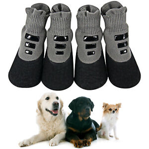 4X Anti Slip Waterproof Dog Shoes Boots Reflective for Small Medium Large Dogs