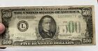 1934A $500 FIVE Hundred Dollar FEDERAL RESERVE NOTE L-Series SAN FRANCISCO Low#