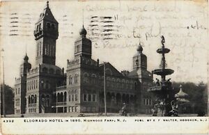 Eldorado Amusement Hotel in 1890 Highwood Park Weehawken New Jersey Postcard