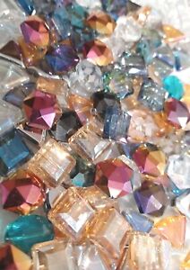 55 x Crystal Beads Large 12 - 18mm Faceted Glass Austrian Style bead lot