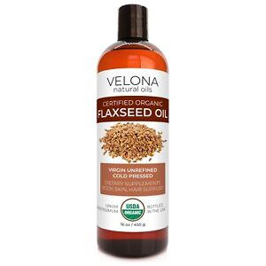 Velona USDA Certified Organic Flaxseed Oil 2 oz - 7 lb | 100% Pure and Natural C