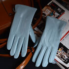 New Womens 100% Real Leather Sheepskin Winter Warm Blue Short Gloves Nine Colors