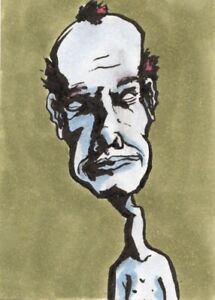 ACEO Original Art - Mr. Serious - expressionism art card Ooak by Kiefer Moore