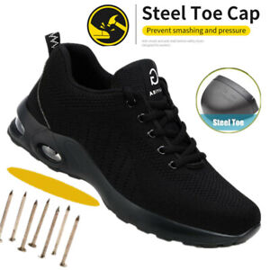 Womens Construction Sneakers Safety Shoes Lightweight Steel Toe Shoes Work Boots