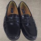Chaps Men’s Black Leather Penny Loafers Size 12 Moc Toe Slip-On
