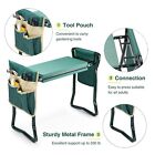 Foldable Kneeler Garden Kneeling Bench Stool Soft Cushion Seat Pad w Tool Pouch
