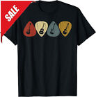 Retro Vintage Guitar Pick For Guitarist Women and Men Music T-Shirt S-5XL