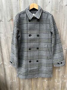 Pretty Green Check Double Breasted Trench Overcoat Wool Mix Brand New With Tags