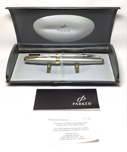 Parker Sonnet Satin Stainless G/T RollerBall Pen New in Box Product Parker#49800
