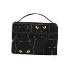 Travel Makeup Bags With Zipper Black Cats Pattern Cosmetic Bag Pattern 1