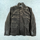 Zara Mens Jacket Extra Large Brown Corduroy Quilt Lined Zip Career Casual Coat