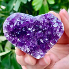 109g Natural heart-shaped amethyst gemstone quartz cluster crystal sample