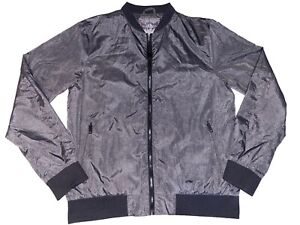 Whispering Smith Men’s Gray and Black Windbreaker Full Zip Jacket Size Large