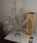 New ListingVintage Aluminum 1965 Christmas Taper Tree in Original Box 2-1/2' 19 Braches