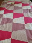 New ListingVINTAGE HANDMADE QUILT PINKS, TANS, SOME YELLOW 50X57 IN NICE SOFT VINTAGE