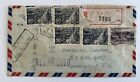 China Macau 1949 Multiple Franked Registered Air Mail Cover to Honolulu, Hawaii
