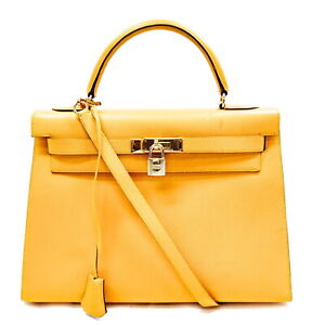 Hermes Hand Bag Kelly 35 Yellows Courchevel 1625369
