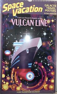New ListingSpace Vacation 2021 Wall Calendar Galactic Travel Posters Paul Hostetler COLLECT