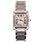 Cartier Ladies Tank Francaise 20mm Quartz Steel Watch Roman Dial Ref 2384