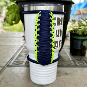 30/40oz Stretchable Paracord Tumbler Handle, Seattle Football, Fits Epoxy Cups