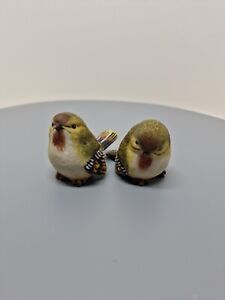 New Listing2 Mini Resin Chubby Warbler Bird Figurines, Vintage, D2