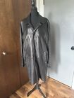 Ambition New York Black Leather Trench Coat Jacket Removeable Lining Mens Sz 2XL