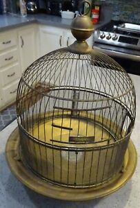 Nice Antique HENDRYX Brass Bird cage Beehive Style