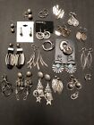 Lot of 22 Pierced Earrings  Silver-Tone...posts and wires. Pre-owned.