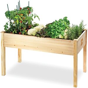 Raised Garden Bed - Elevated Wood Planter Box with Bed Liner