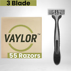 Vaylor Disposable Razors for Men 3 Blade 55 Count Smooth Shave Sensitive Skin