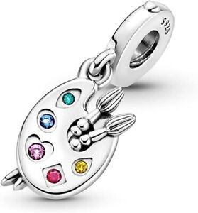 Pandora Charms Bracelet Artist's Palette Dangle Charm Authentic 925 Silver Charm