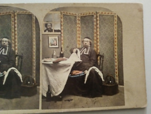 Fast Day Jour Maigre Color Tinted Stereoview Photo Fasting