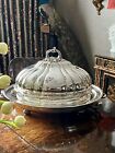 Antique Georgian Silver Elkington Plated Meat Dome And Warming Plate