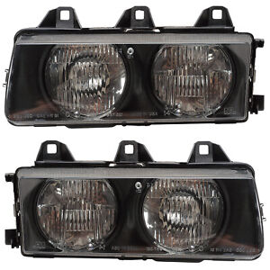Headlights Front Lamps Pair Set for 92-98 BMW 3 Series/E36 Left & Right (For: BMW)