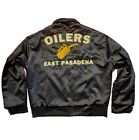 NWT MNML Oilers East Pasadena Bomber Sewen Patch Rockabilly Trendy Jacket Size L