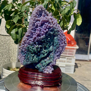 New Listing2.45LB Beautiful Natural Purple Grape Agate Chalcedony Crystal Mineral Specimen.