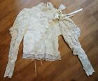 AUTHENTIC VICTORIAN HAND STITCHED LACE BLOUSE  1900'S PERFECT CONDITION SMALL