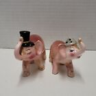 2 Vintage Relco PY Style Pink Elephants Salt Pepper Shakers Made In Japan